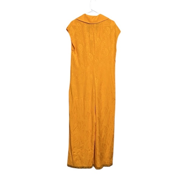 Zara NWT Women FULL LENGTH JACQUARD JUMPSUIT BLOGGERS FAV Orange/Yellow Medium - Picture 9 of 16